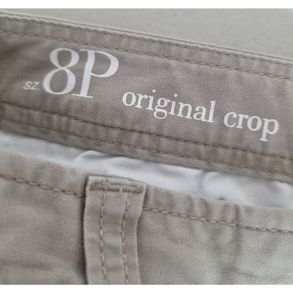 Ann Taylor Loft Women's Petite 8P Original Crop Tan Pants Button Accent - Picture 11 of 13